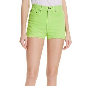 Rag & Bone NWT Lime Justine Jean Shorts Women's Size 24 Denim High Rise …